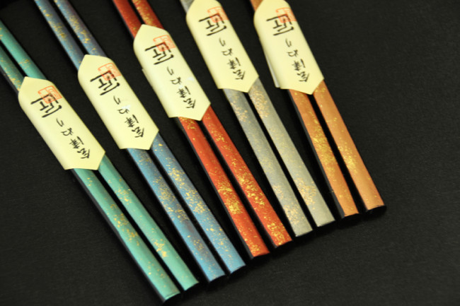 会津塗り・金箔入り箸＆帯封・箸置